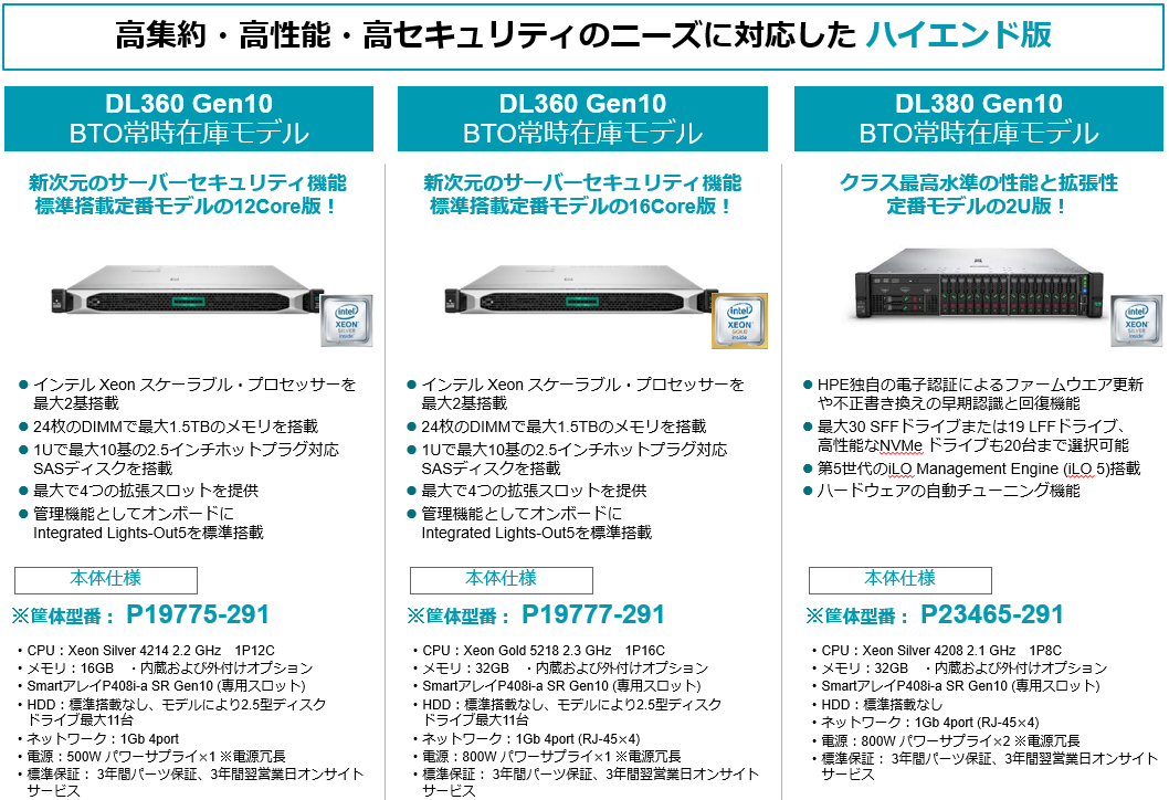 HPE】即納可能サーバー！TD SYNNEXのBTO定番在庫・常時在庫